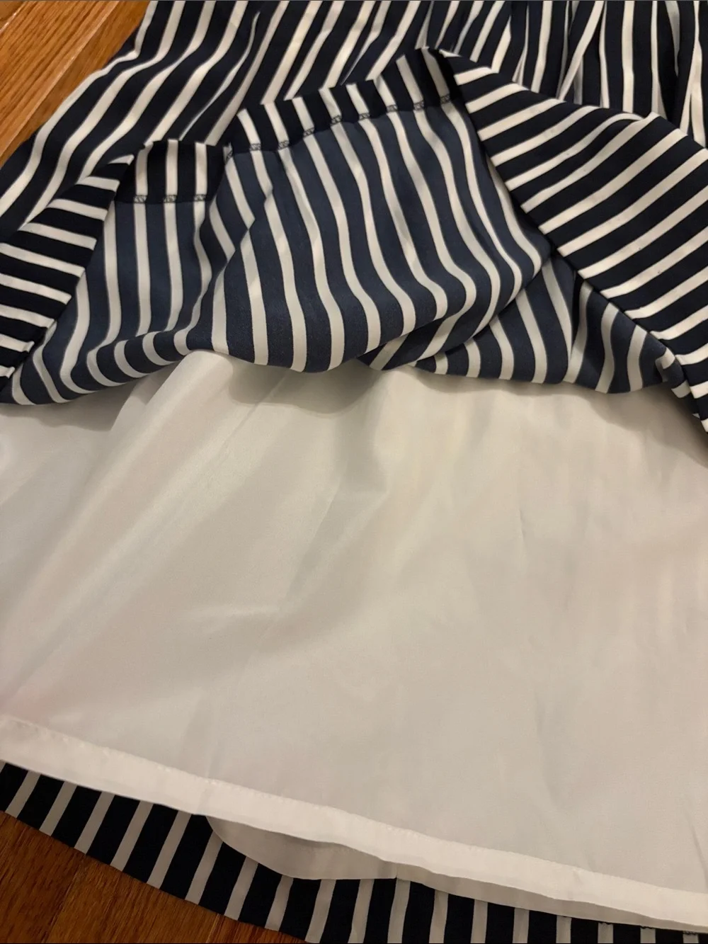 J. Crew Mercantile Navy and White Vertical Striped Skirt Size 4 NWT